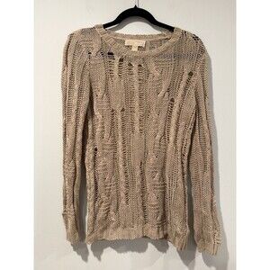 Michael Kors Sweater Women Small OpenKnit Stretch See Through Indie Boho Cottage